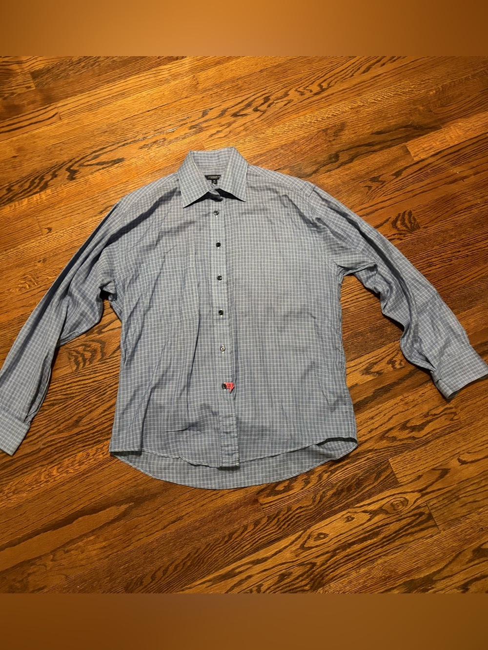 Burberry Men's Blue Check Button Down Dress Shirt Size Medium